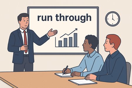 phrasal verb 'run through'