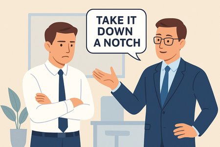 phrasal verb 'take down a notch'